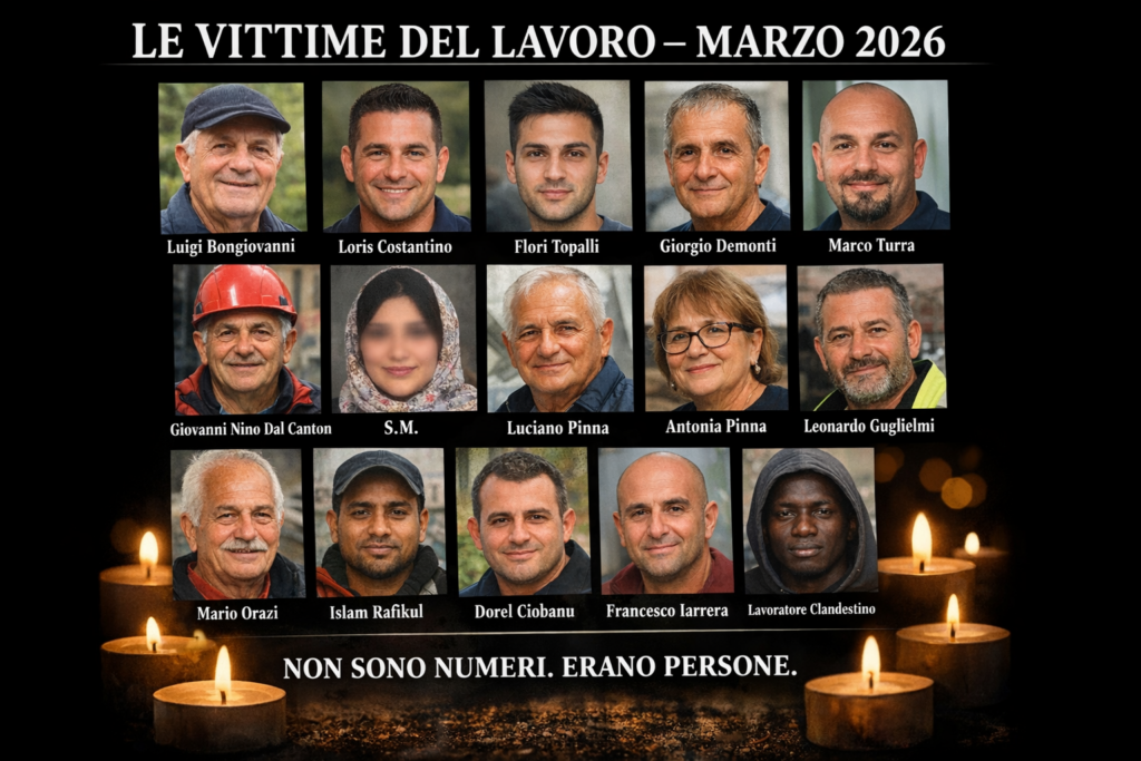 7 marzo 2026: già 21 morti sul lavoro in Italia